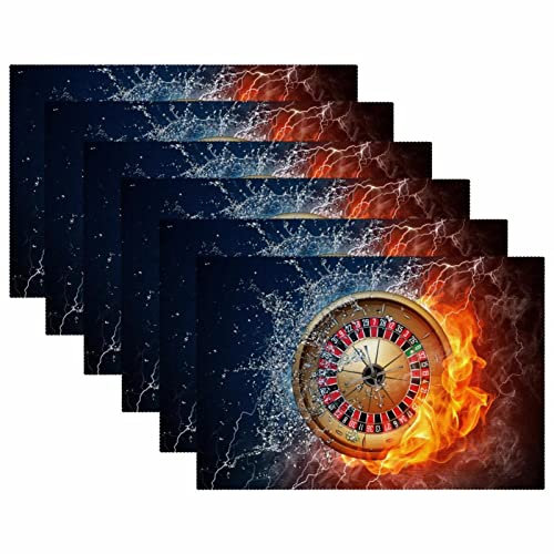 Tischsets 4er Set, Esstisch Tischset, waschbare Tischsets,Art Darts Wasserfeuer