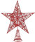 VEYLIN Christmas Tree Topper, Red Glittered Hollow Christmas Tree Topper Star for Christmas Tree Ornament (Red)