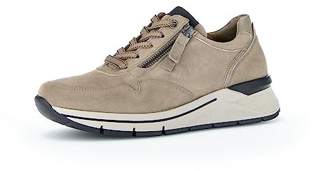 Gabor Damen Low-Top Sneaker, Frauen Halbschuhe,Wechselfußbett,Komfortable Mehrweite (H),schnürschuhe,Sabbia/Farro/schw.,41 EU / 7.5 UK