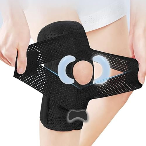 Jognee Rodillera ajustable con estabilizadores laterales y almohadillas de gel para rótula, para hombre y mujer, para correr, deportes, desgarros de menisco, artritis
