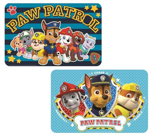 Lot de 2 sets de table compatibles avec la Pat' Patrouille (set multicolore n° 10)