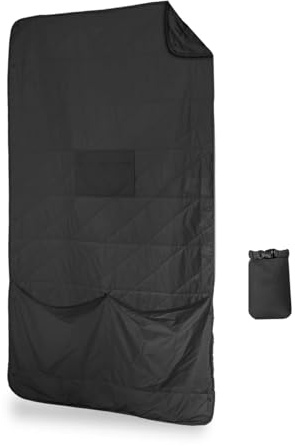 Gravel Layover Reisedecke - Ultraleichte, warme Daunenalternative mit Tragetasche (Schwarz)