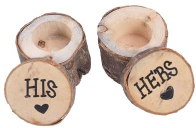 CAXUSD Verlobungsring 2St a country wedding hochzeitslaken Ringe Vintage-Ring kästchen rustikale Eheringabdeckung Zubehör Ringhalter Holzring Aufbewahrungskiste Ringschachtel