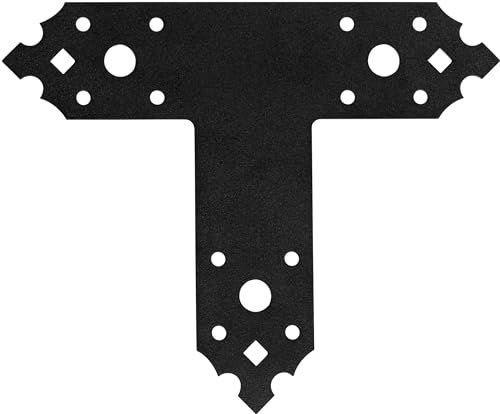 Flachverbinder -T-Form - Lochplatte 170x140x40x2.5 mm - Holzverbinder - Holzverbinder metall - Lochblech Schwarz - Vintage Deko -1 Stück