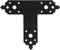 Flachverbinder -T-Form - Lochplatte 170x140x40x2.5 mm - Holzverbinder - Holzverbinder metall - Lochblech Schwarz - Vintage Deko -1 Stück