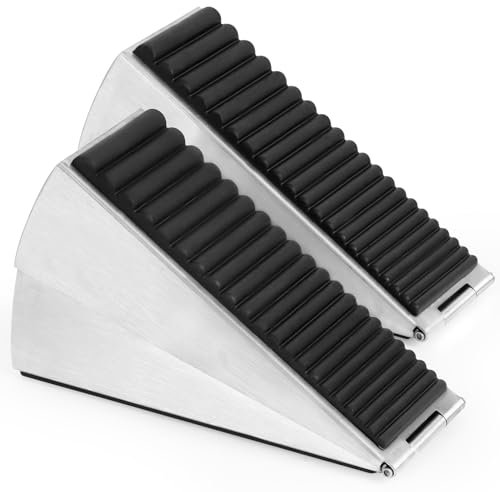 Optish 2 Pack Heavy Duty Door Stopper, Adjustable Spring Large Stopper, 3 Inches High Tall Wedge Stoppers for Bottom of Door, Door Stop Suits Any Heavy Door