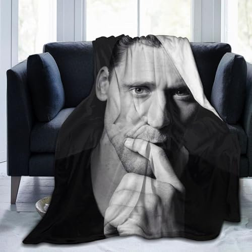 zekiooofkwo To-m Hiddleston Decke, Bettwäsche, Fleecedecke, weiche Überwurfdecken, leicht, antistatisch, 3 Größen
