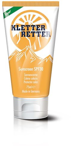 KletterRetter Sonnencreme für Kletterer – SPF 30+ UVA/UVB Schutz – Chalk-safe, Reef-safe, vegan, 75ml - Mit Aloe Vera, Panthenol und Calendula