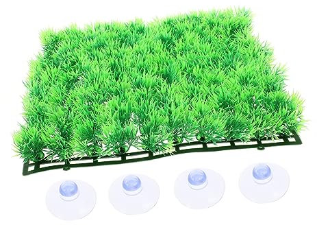 Sosoport Artificial Grass Pads for Fish Tank Fake Grass Rug Aquarium Cushions Simulated Grass Mats