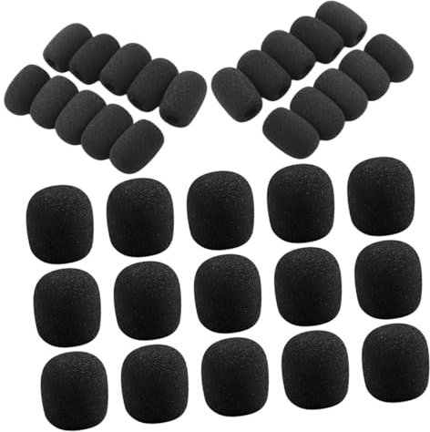 LALADEFIEE 50pcs Mic Sponge Cover for Amplifier Microphone Windscreen Disposible Soft Sponge Muffler for Headset