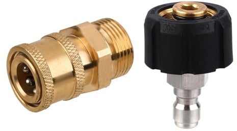 Gosknor 2pcs Pressure Washer Adapter, M22-14mm to 1/4 Inch to Quick Release Quick Connect Hose Fittings Pressure Washer Swivel Gun Quick Disconnect Kit for Power Washer Hose Pump Accessories