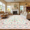BSGIFT Boho Blume Teppich 200x300 Waschbarer Wohnzimmer Schlafzimmer Kurzflor Teppich rutschfest für Esszimmer Schlafzimmer Küche Weicher Carpet, Rosa