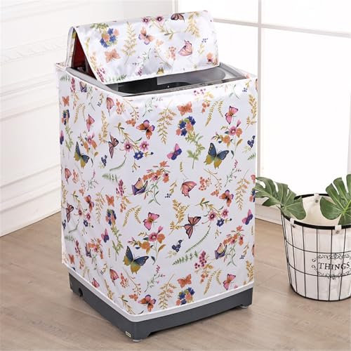 BAMFY Cubierta Lavadora Impermeable Impresión Decorar El Hogar Portátil Con Cremallera Fundas Para Lavadora Y Secadora Para Carga Superior Protector Cubierta Superior(Top opening lid 5-7kg,G)