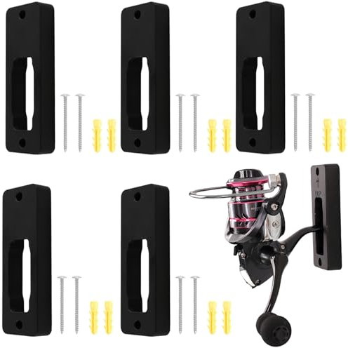 JZLEJC 5pcs Wandmontage -Rollenhalter Inhaber Fischereihalter, 3,74x1.38 Nylonfischereistange, tragbare Fischerei -Reel -Display, Multifunktionsfischerei -Rollenhülle, Fischereizubehör