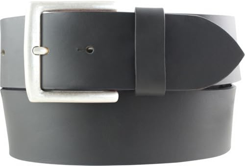 BELTINGER Jeansgürtel aus Vollrindleder 5 cm | Leder-Gürtel für Herren 50mm | Breiter Herren-Gürtel aus echtem Leder | Dunkelgrau 120cm