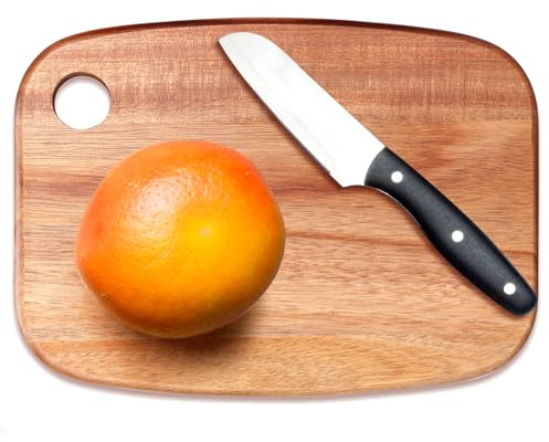 Gtencemen Taglieri da cucina in legno di acacia, da appendere, mini tagliere in legno per verdure, frutta, pane, carne, senza BPA, 24,4 x 16,5 cm