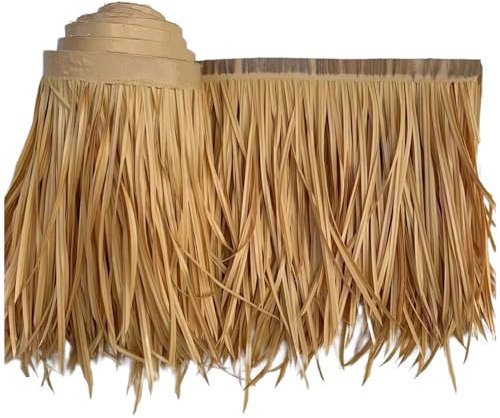 YZRXD Chaume de Toiture de Paille Tiki Feuilles Toit de Chaume de Palmier Ignifugé Panneaux de Toit de Palme Décorations De Fête Hawaïen Parasol Jardin Gazebo(Size:0.5x1m/19x39in,Color:Jaune)