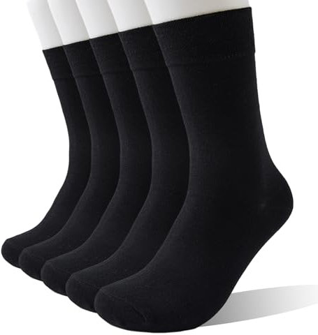 Wamicu Calcetines Hombre Algodón 5 Pares - Finos Vestir Suaves, Transpirables, Cómodos y Duraderos - Uso Multiestación, Talla 43-46