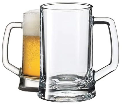 NORDIC SCHILLER Luxus Bierkrug 660ml 2er Set, Biergläser mit Henkel BLEI FREI Pub Bierglas, Bierseidel, Spülmaschinenfest Bierkrüge für Zuhause, Restaurants und Biergärten, Beer Glasses, Beer Mugs