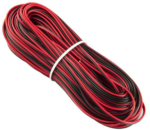 URCIANOW 22awg 30m Fil Electrique 12V Câble d'Extension LED 0,2mm 2 Fils Rouge/Noir Pour Ruban LED, Bricolage