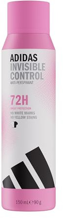 adidas Invisible Control Anti-Transpirant Deodorant Spray für sie, 72 Stunden Schweiß-Schutz, blumiger und klarer Duft, vegane Formel ohne Alkohol, 150ml
