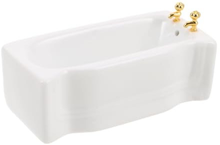Warmhm Miniatur-badewanne Aus Porzellan: Weiße Quadratische Badewannenfiguren Aus Keramik, Dekorative Puppenhausmöbel, Zubehör