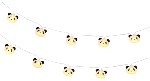 MAGICLULU Panda Lichterkette aus Kunststoff, 1 Satz, USB Steuerung | Ip54 Geschützt, Dekorativ für Schlafzimmer und Tür, Kreative Panda Form mit Festlicher Wirkung