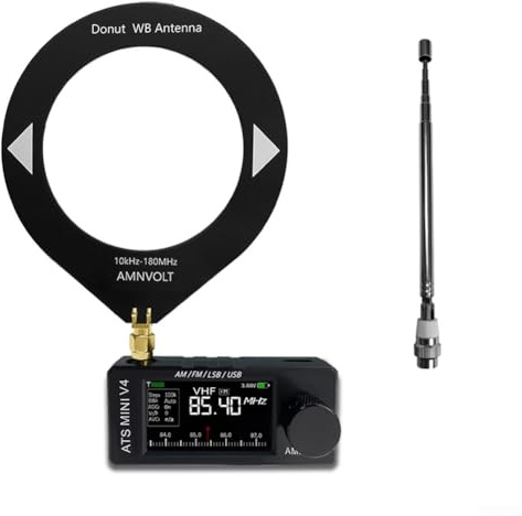 ATS Mini V4 SI4732 Radio | Vollband-Empfänger 0,5-108 MHz | RTTY/CW-Decodierung mit H.J.Berndt Firmware | DSP-Empfänger für AM/FM/SSB | Kopfhörerverstärker & Hi-Z-Eingang(ABS)