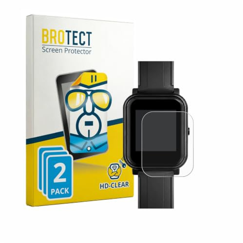 BROTECT Schutzfolie für Bangle.js 2 | 2 Stück Transparenter Displayschutz Made in Germany Klare Displayschutz-Folie Clear Einfache Montage Case-Friendly