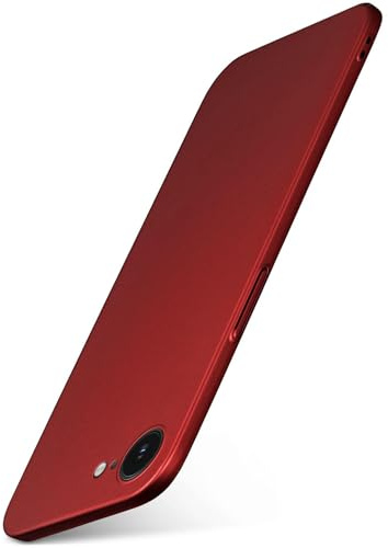moex für iPhone 17e Hülle Ultra Dünn, Schutzhülle mit erhöhtem Kameraschutz, Slim Cover Hardcase Backcover, Dünnste Handyhülle Minimalistisch Alpha Case, Matt Rot