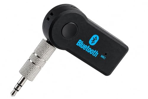 Bluetooth Aux Adapter for Car, Bluetooth 5.0 Wireless Audio Receiver with 3.5mm Aux Jack, Hands-Free Car Kit with Built-in Mic for Car Stereo, Home Audio & Wired Headphones.