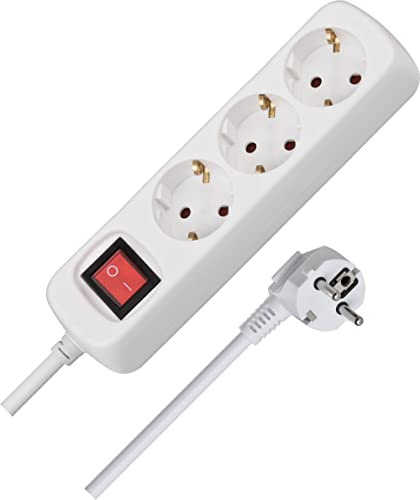 BAT 1550620413 Steckdosenleiste mit Schalter (3-fach, 1,4m) weiß 1 Stück