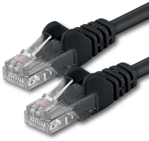 1aTTack.de 7,5m CAT.6 CAT6 Ethernet-Lan-Kabel 1000 Mbit/s - schwarz | Cat 6 Internet Patchkabel, LAN Verlegekabel, für Switch, Router, Modem und Patchpanel