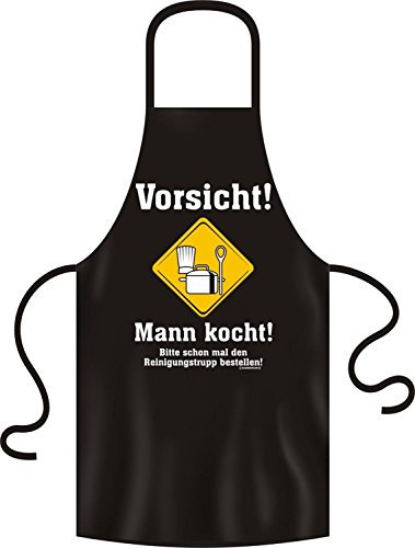 RAHMENLOS Lustige Grillschürze Kochschürze Schürze Vorsicht Mann kocht