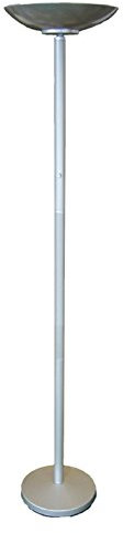 Green Lamp UPLGR6000 65 Watt 6000k Compact Fluorescent Light 2 Torchiere Energy Saving Uplighter, Silver/Grey