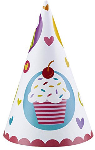 Muffin Partyhüte Törtchen Kinder Party Hüte 6 Stk. Cupcakes Motiv Partyhütchen Cupcake Hütchen Partydekoration Geburtstag Kinder Kindergeburtstag Dekoration Accessoires Geburtstag Papierhüte Partydeko