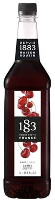 1883 Kirsch Sirup | Qualität aus Frankreich | 1 Liter | PET-Flasche | Vegan