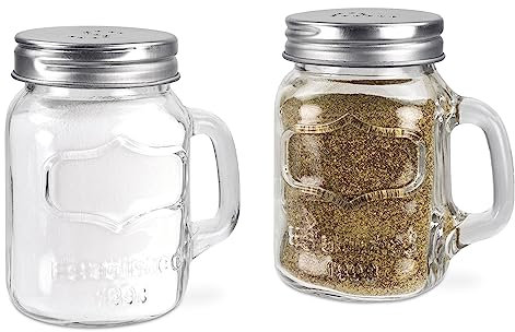 Home Basics sp44591 Mason Jar Salz und Pfeffer Shaker, 2-teiliges Set