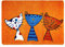 deco-mat Fußmatte Katze 60 x 90 cm Orange - Fussmatte mit Katzen - rutschfest & waschbar - Schmutzfangmatte für Innen und Außen mit lustigem Motiv