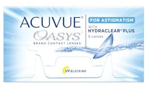 ACUVUE OASYS for Astigmatism Kontaktlinsen – 2-Wochen-Linsen für Tag und Nacht mit -3,75 dpt, Cyl -0,75, Ach 180 & BC 8.6 – UV Schutz, Austrocknungsschutz & Komfortables Tragegefühl – 6 Linsen