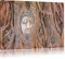 Pixxprint Buddha Kopf einer Statue gefangen in Wurzeln, Größe: 120x80cm, Leinwandbild, fertig gespannt, Wandbild, Dekoration, Kunstdruck, kein Poster