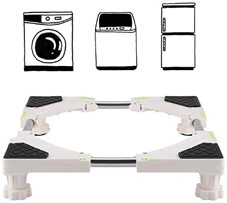 Washing Machine Stand Base Heavy Duty 4/8 Feet Adjustable Washing Machine Base Stand Holder Bracket for Dryer Washing Machine Refrigerator(4 Feet)