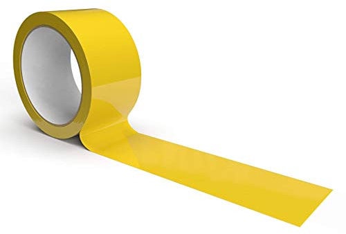 IMBALLAGGI 2000 - Nastro Adesivo Pacchi Giallo in Polipropilene 36Pz 5cm x 66Mt x 76mm, Nastro Adesivo Colorato Resistente a Strappo Silenzioso, Nastro Imballaggio per Spedizioni Scatoloni e Trasloco