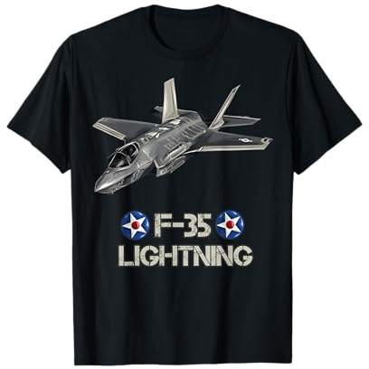 American Aircraft Stealth Fighter F35 fulmine Maglietta