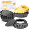 Cyimi 12 pcs Egg Tart Molds, 3 Inch Mini Tart Pans Removable Bottom, Cupcake Cake Muffin Mold Tin Pan Baking Tool, Reusable Quiche Bakeware Carbon Steel for Pies, Quiche, Cheese Cakes, Desserts,7.6CM
