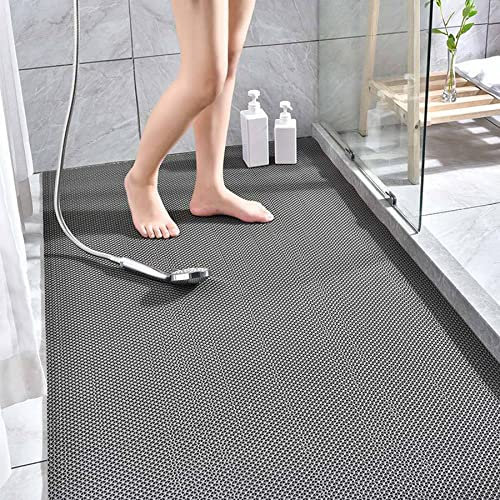 Tapis de sol de drainage antidérapant pour extérieur, 4,5 mm d'épaisseur, imperméable, grand tapis en caoutchouc creux, tapis de piscine en forme de S