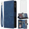 Asuwish Compatible with Nokia G10/G20/6.3 Wallet Case and Tempered Glass Screen Protector Flip Cover Card Holder Stand Cell Accessories Phone Cases for NokiaG10 NokiaG20 Android 11 TA-1334 Women Blue