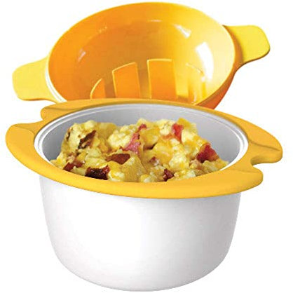 Microwave Egg Cooker Poacher Scramble Omelet Eggwich Maker with Silicone Handles Yolk Separator and Shell Cracker