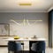 Mikeru 120CM Modern Golden Pendant Dining Light, Remote Control Dimmable Pendant Lighting 3000/4500/6000K Gold Spiral Kitchen Island Ceiling Lamp for Dining Living Room (Without Batteries)