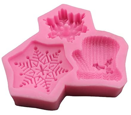 Fondant Formen 2 Stück Weihnachten Schneeflocke Handschuhe Torte Silikon Form Gips Tropfender Kleber Hand DIY